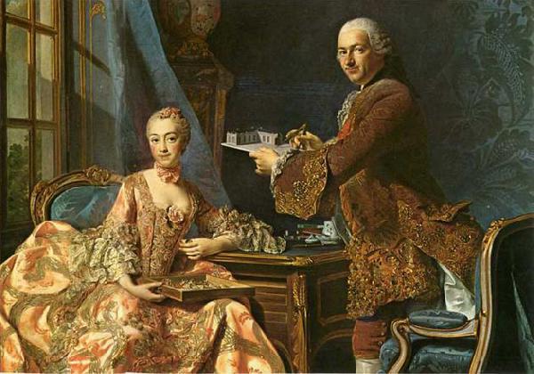 Alexander Roslin Double portrait, Architect Jean-Rodolphe Perronet with his Wife oil painting picture